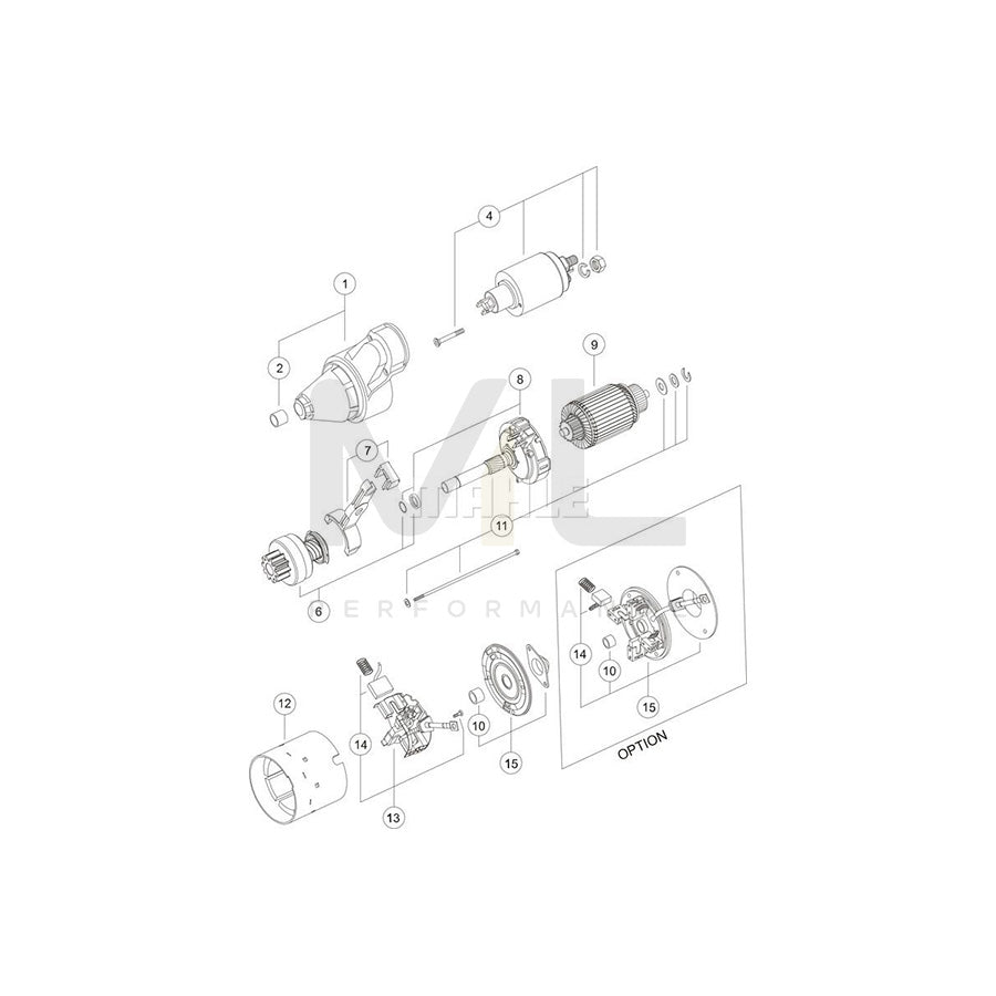 MAHLE ORIGINAL MS 372 Starter motor 12V 2,0kW, Teeth Quant.: 9 | ML Performance Car Parts