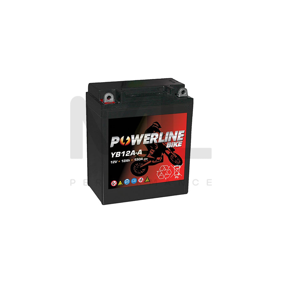 YB12A-A AGM Powerline Motorcycle Battery 12V 12Ah YB12AA-AGM | Car Batteries UK | ML Performance Car Parts