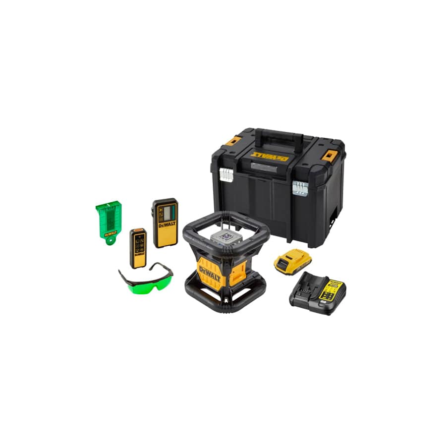 DEWALT DEW079D1G DCE079D1G Green Rotary Laser Kit 18V 1 x 2.0Ah Li-ion | ML Performance UK