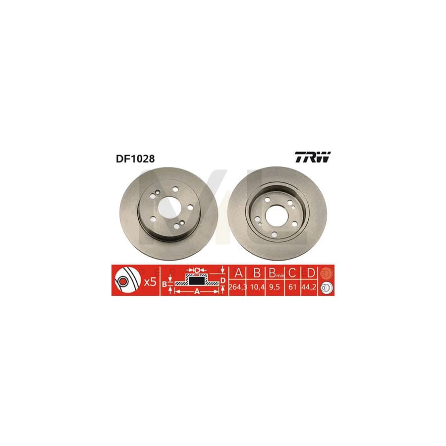 TRW DF1028 Brake Disc Solid, Painted | ML Performance Car Parts