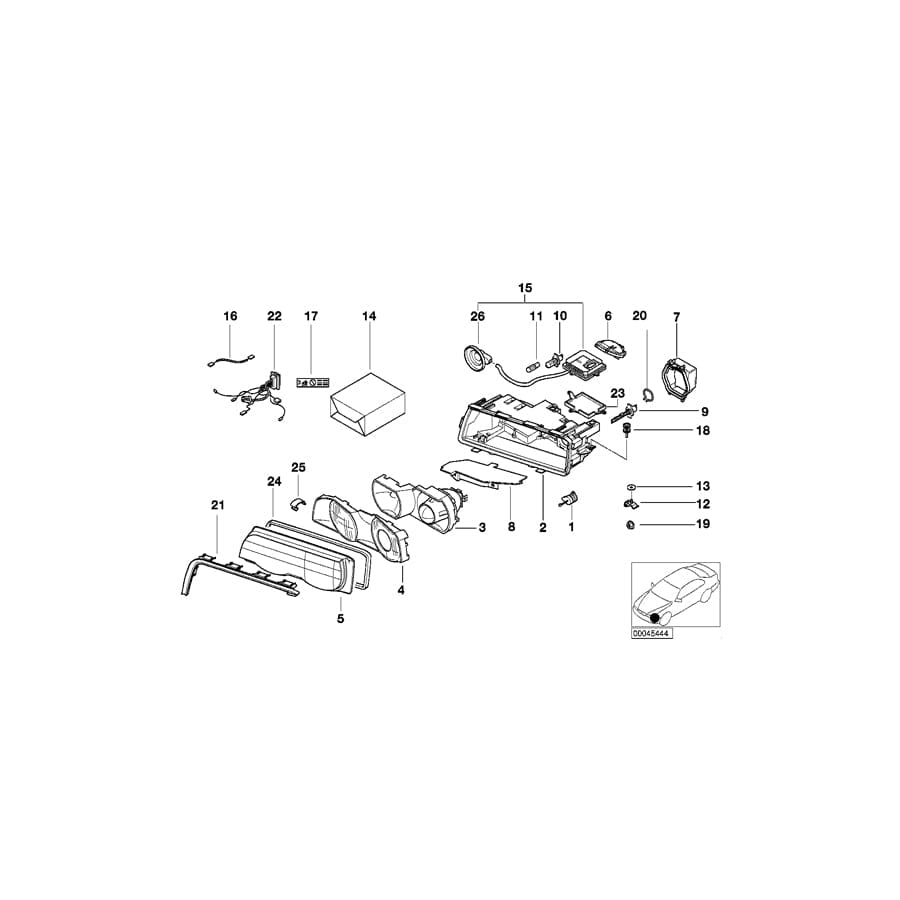 Genuine BMW 63128386326 E38 Right Lamp Lens Support (Inc. 740i, 740iLP & L7) | ML Performance UK Car Parts