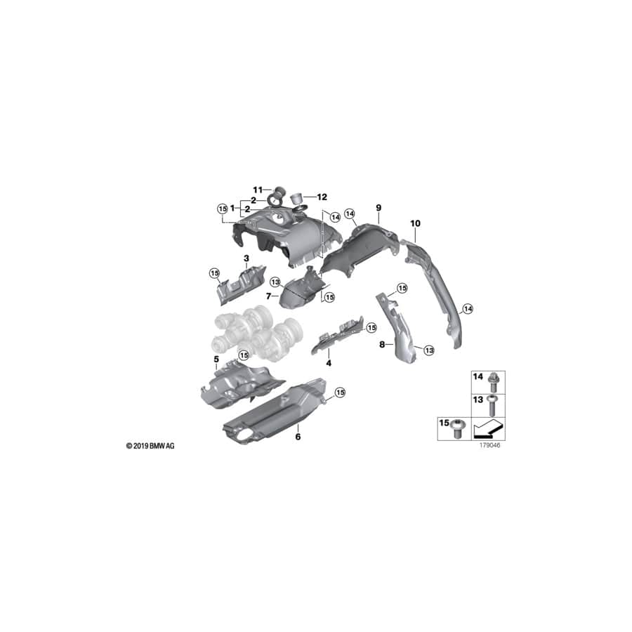 Genuine BMW 11657603061 F11 F13 Heat Protection Left ZYL. 5-8 (Inc. 550i, AlpinaB7X & 650iX 4.4) | ML Performance UK Car Parts