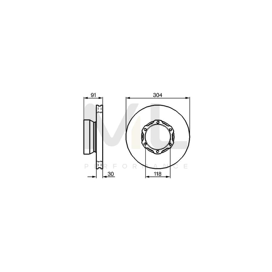 BOSCH 0 986 478 456 Brake Disc suitable for MERCEDES-BENZ VARIO Internally Vented, Vented, Oiled, High-carbon | ML Performance Car Parts