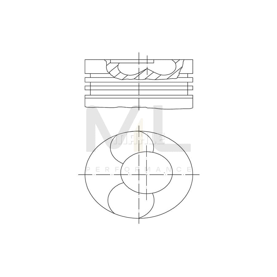 MAHLE ORIGINAL 028 PI 00113 002 Piston 80,01 mm, with piston ring carrier, without cooling duct | ML Performance Car Parts