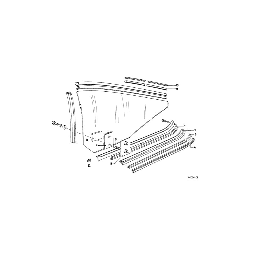 Genuine BMW 51371961666 E24 Door Weather Strip Outer Right SCHWARZ (Inc. 633CSi, M635CSi & 628CSi) | ML Performance UK Car Parts