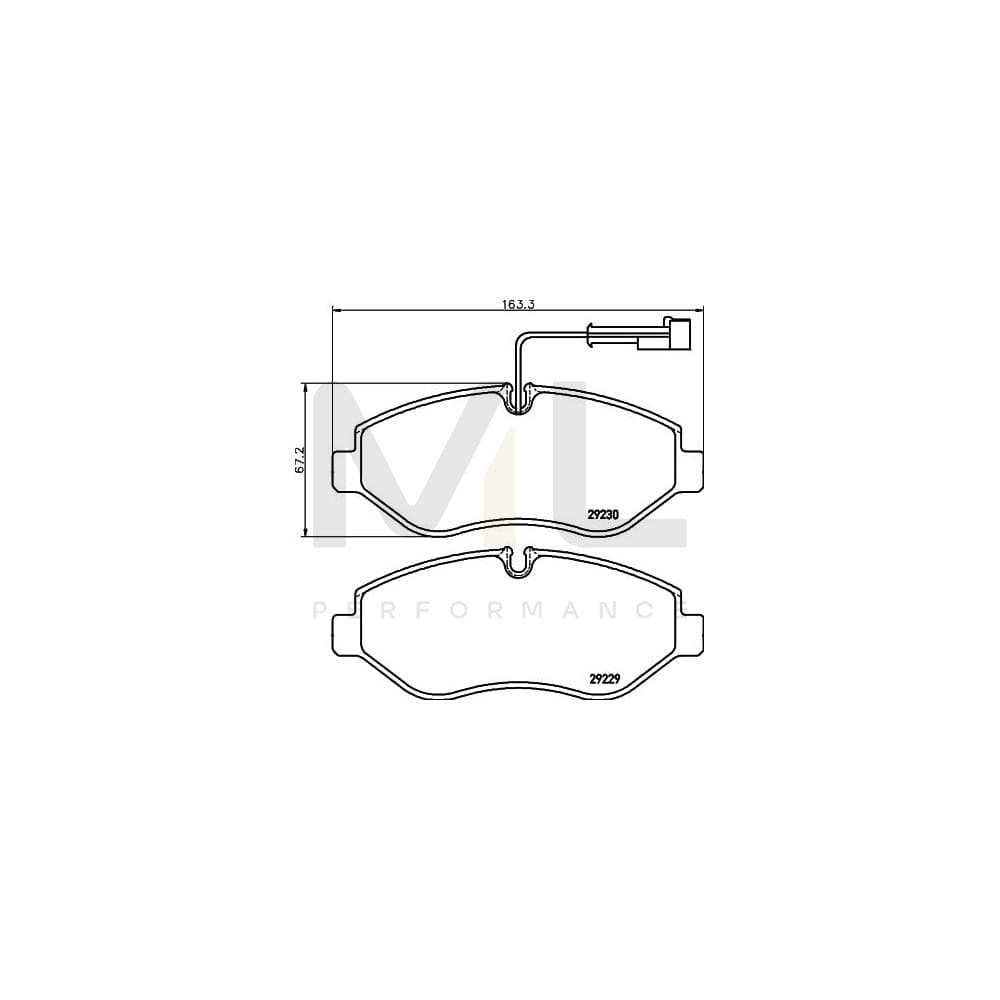 Hella 8DB 355 005-611 Brake Pad Set With Integrated Wear Warning Contact, With Brake Caliper Screws | ML Performance Car Parts