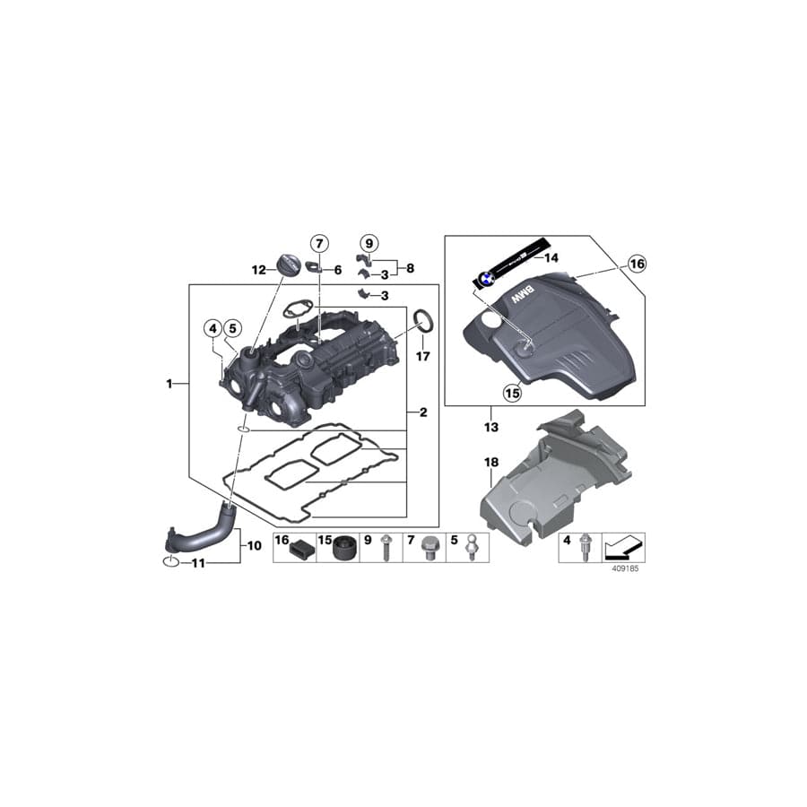 Genuine BMW 11127644078 F15 Ignition Coil Covering EDRIVE (Inc. X5 40eX) | ML Performance UK Car Parts