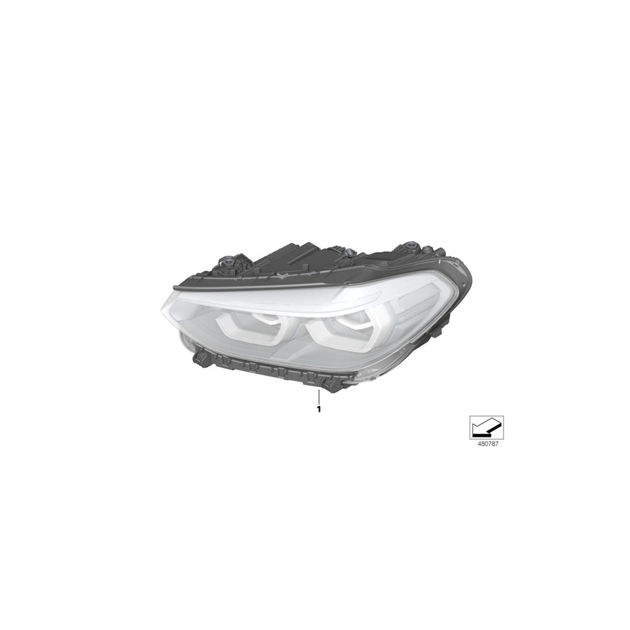 Genuine BMW 63117466117 G01 Headlight, Led, Ahl, High, Left ICON LIGHT RHD (Inc. X4 M40dX, X3 M40iX & X3 20dX) | ML Performance UK