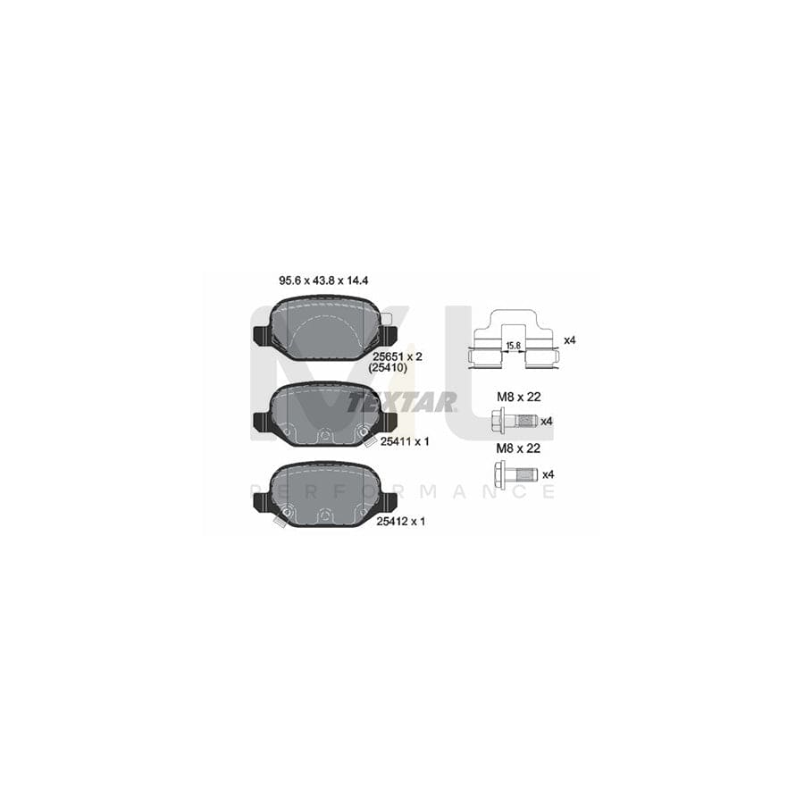 TEXTAR 2541001 Brake pad set with acoustic wear warning, with brake caliper screws, with accessories | ML Performance Car Parts