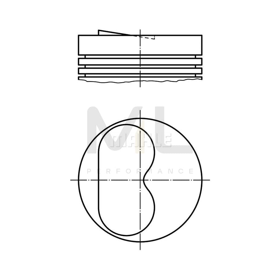 MAHLE ORIGINAL 009 25 04 Piston 83,00 mm, with piston ring carrier, without cooling duct | ML Performance Car Parts