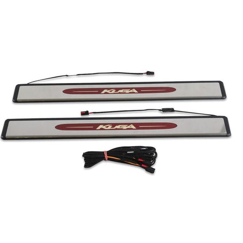 GENUINE FORD 1600352 KUGA SCUFF PLATES FRONT, WITH RED ILLUMINATED KUGA LOGO | ML Performance UK