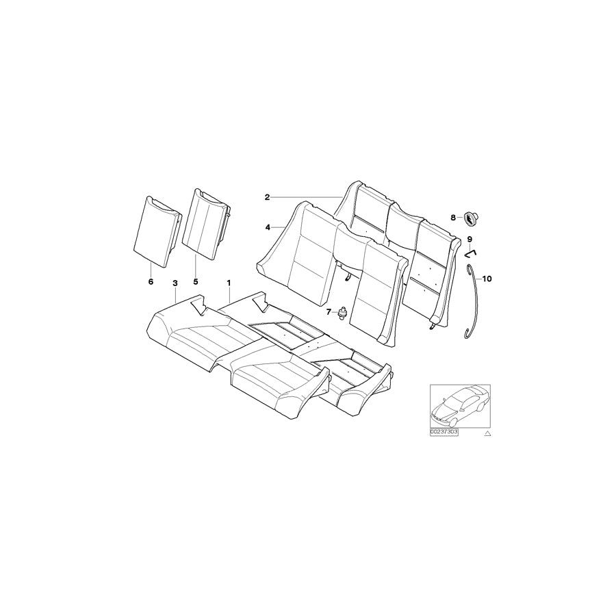 Genuine BMW 52208255023 E46 Filling Insert For Armrest Non Covered (Inc. 330Cd, 320Ci & 320Cd) | ML Performance UK Car Parts