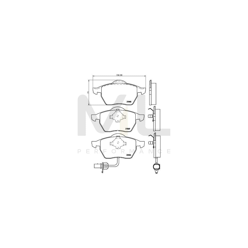 Hella 8DB 355 008-911 Brake Pad Set With Integrated Wear Warning Contact | ML Performance Car Parts