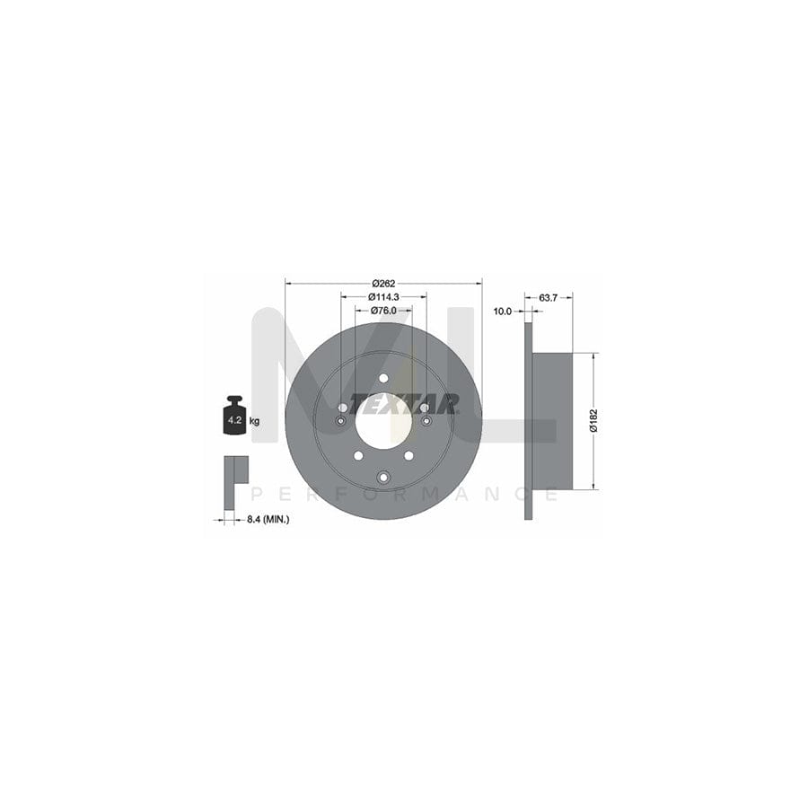 TEXTAR PRO 92226003 Brake Disc Solid, Coated, without wheel hub, without wheel studs | ML Performance Car Parts