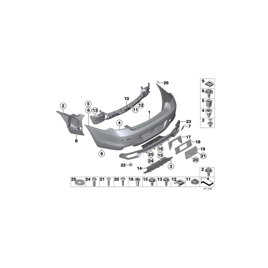 Genuine BMW 51122221612 F12 F13 F06 Set Of Mounts For Pdc Sensor, Rear PDC (Inc. 650i, ALPINA B6 & 640dX) | ML Performance UK Car Parts