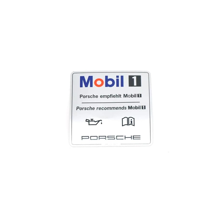 Genuine Porsche Mobil 1 Air Cleaner Decal, Silver Porsche 993 (1995 – 1998) | ML Performance UK Car Parts