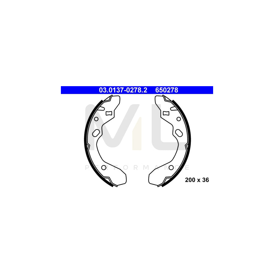 ATE 03.0137-0278.2 Brake Shoe Set | ML Performance Car Parts