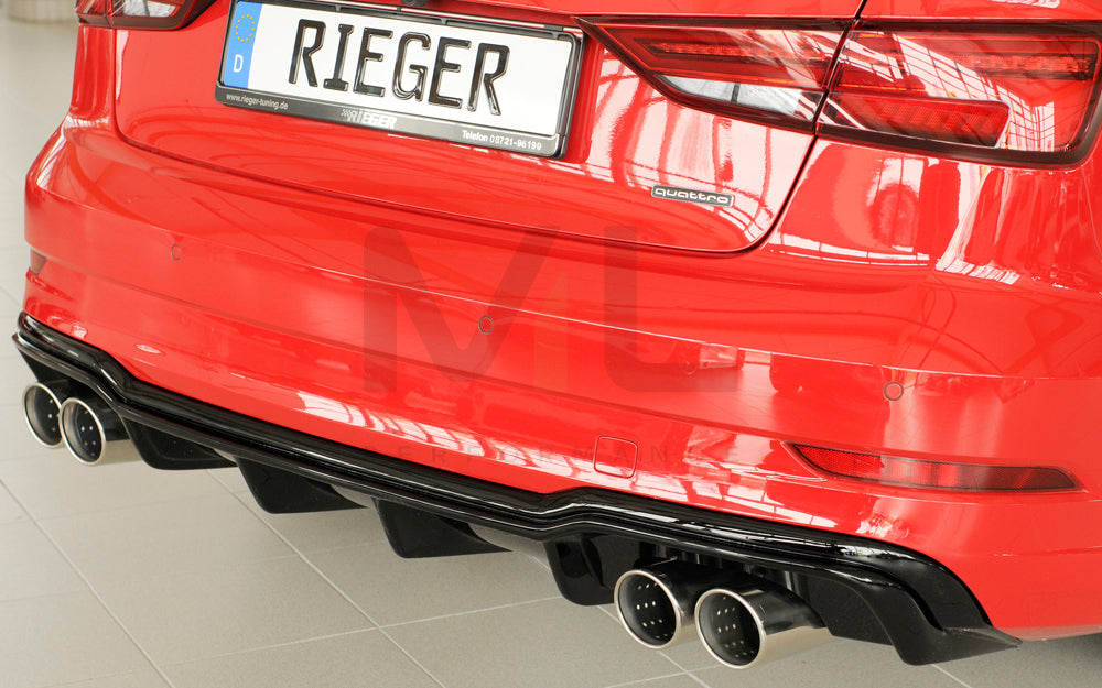 Rieger 00088186 Audi 8V A3 Rear Diffuser 2 | ML Performance UK Car Parts