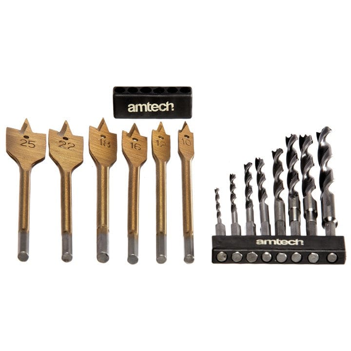 Amtech 14pcs. Hex Shank Wood Drill Set | ML Performance DIY & Power Tools