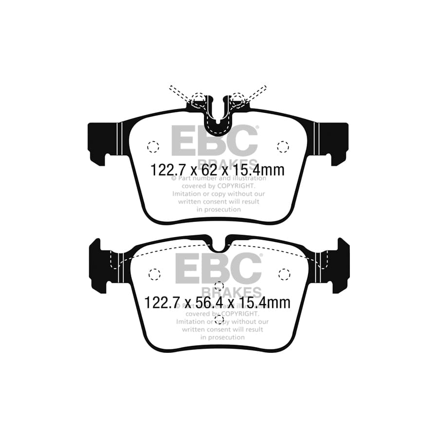 EBC PD02KR498 Mercedes-Benz W/S/C/A205 Redstuff Rear Brake Pad & Plain Disc Kit - ATE Caliper 2 | ML Performance UK Car Parts