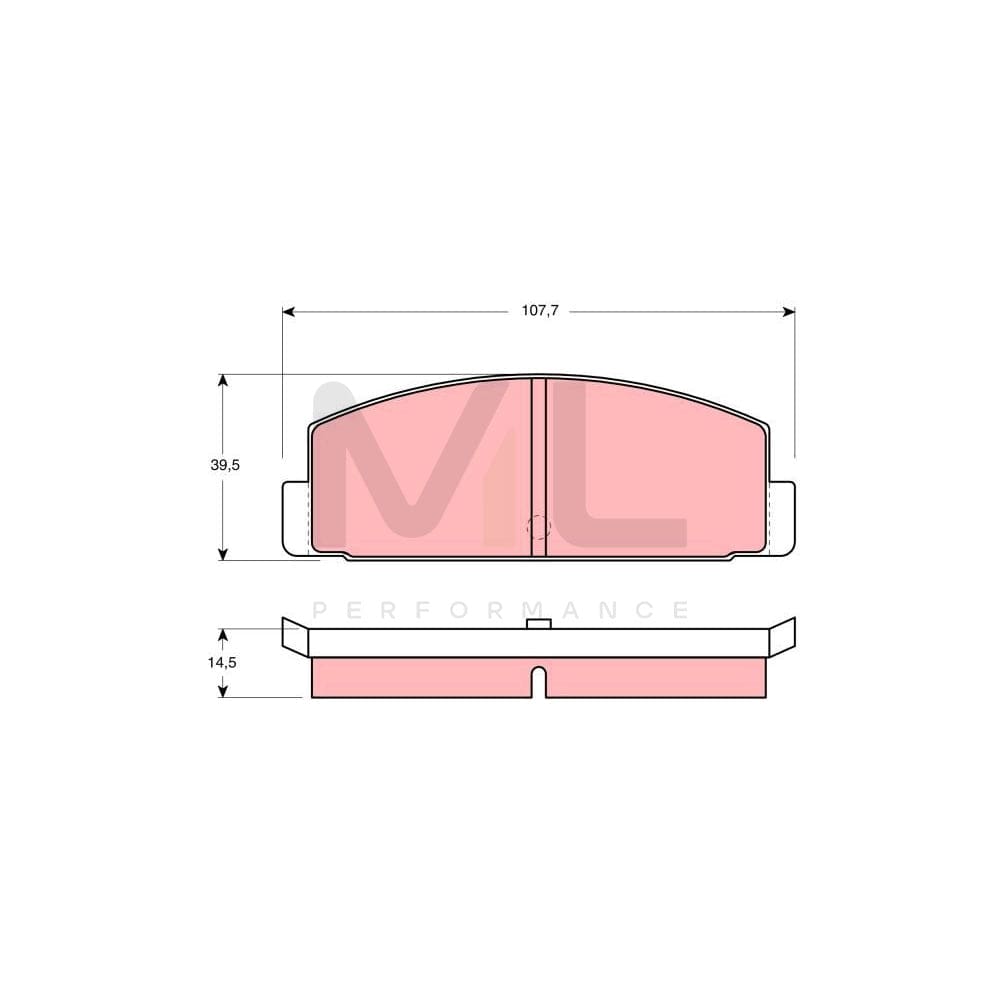 TRW Gdb184 Brake Pad Set Not Prepared For Wear Indicator | ML Performance Car Parts