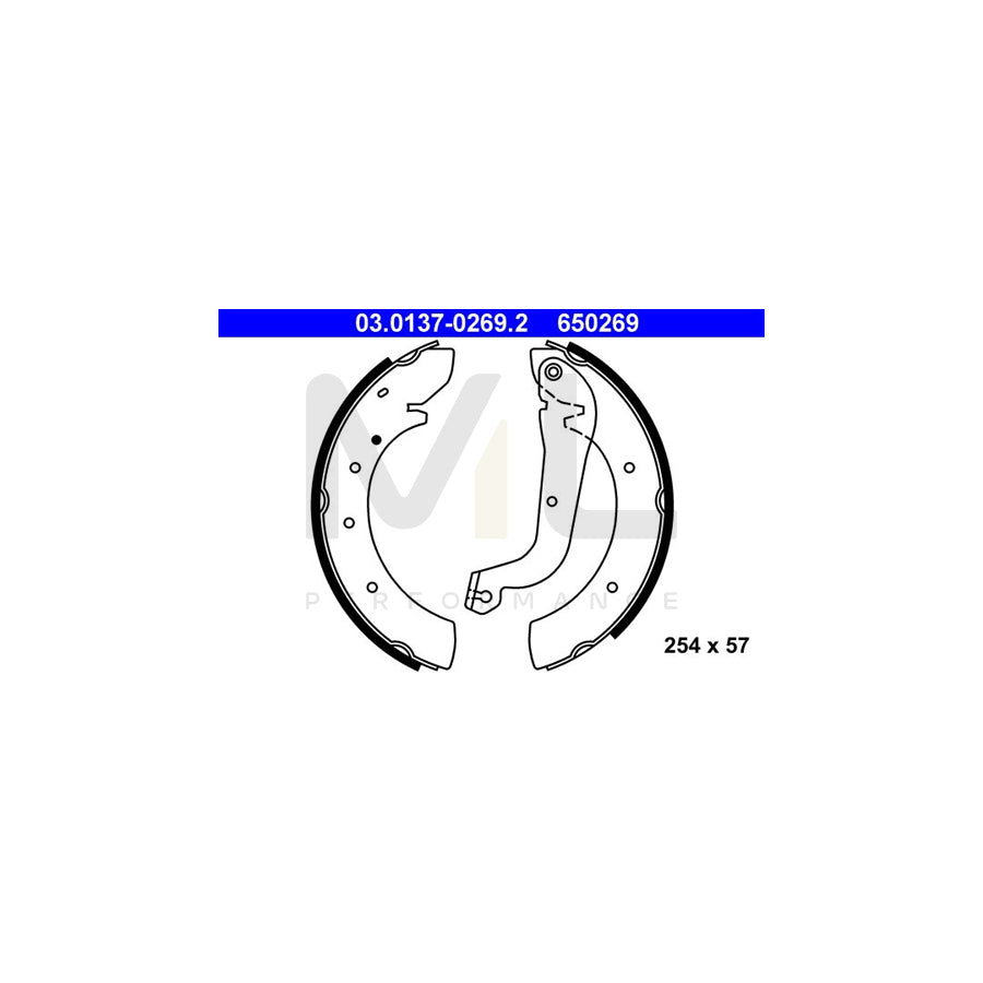 ATE 03.0137-0269.2 Brake Shoe Set with lever | ML Performance Car Parts