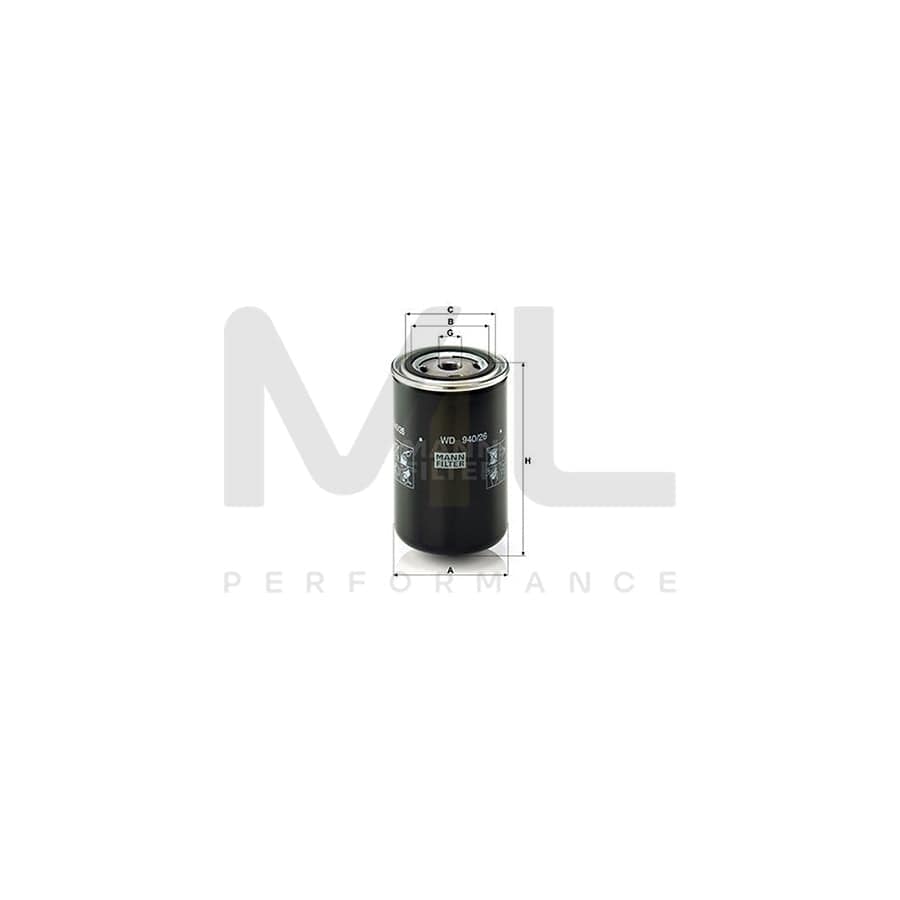 MANN-FILTER WD 940/26 Oil Filter Spin-on Filter | ML Performance Car Parts