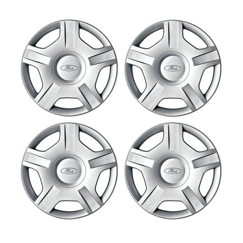 GENUINE FORD 1224711 SET OF 4 WHEEL COVER TRIMS, SILVER, 5 SPOKE DESIGN, FITS 14" STEEL WHEELS | ML Performance UK