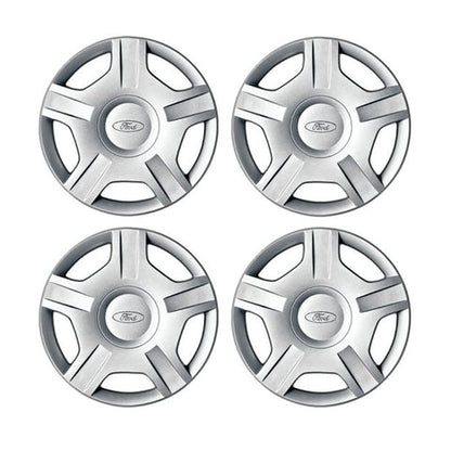 GENUINE FORD 1224711 SET OF 4 WHEEL COVER TRIMS, SILVER, 5 SPOKE DESIGN, FITS 14" STEEL WHEELS | ML Performance UK