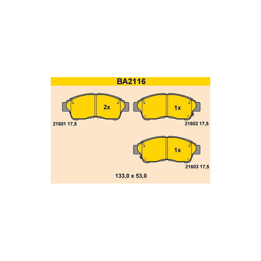 Barum BA2116 Brake Pad Set