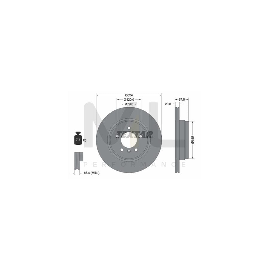 TEXTAR 92123100 Brake Disc for BMW 7 (E65, E66, E67) Externally Vented, without wheel hub, without wheel studs | ML Performance Car Parts