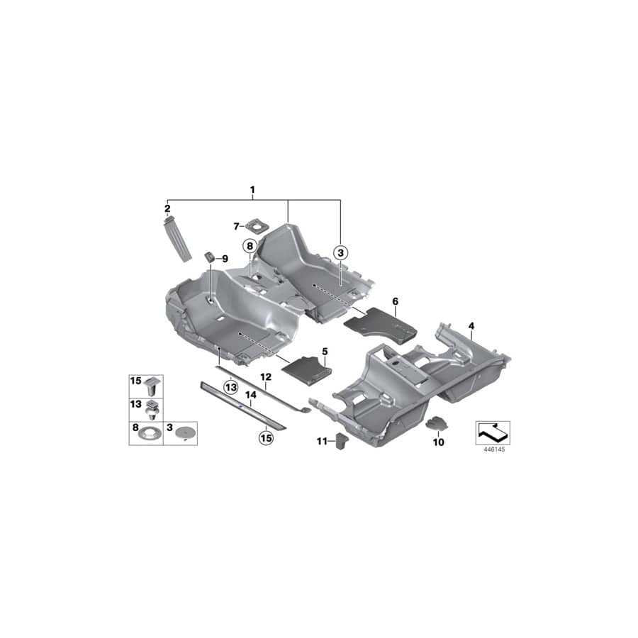 Genuine BMW 51477293936 F23 Floor Covering Rear ANTHRAZIT (Inc. 225d, 220i & M240i) | ML Performance UK Car Parts