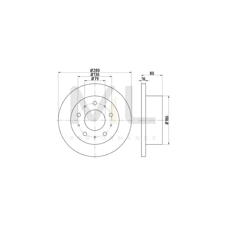 TEXTAR 92157500 Brake Disc Solid, without wheel hub, without wheel studs | ML Performance Car Parts