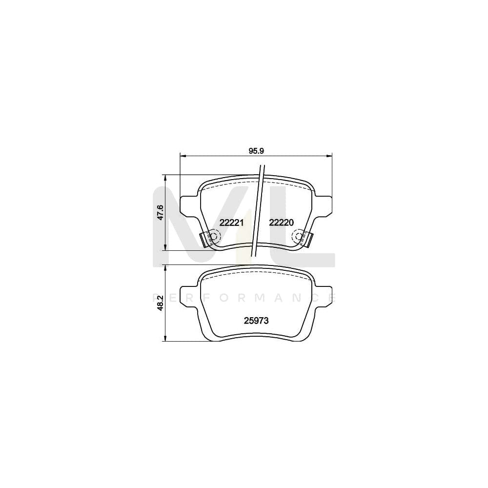 Hella 8DB 355 024-651 Brake Pad Set Not Prepared For Wear Indicator, With Brake Caliper Screws, With Accessories | ML Performance Car Parts