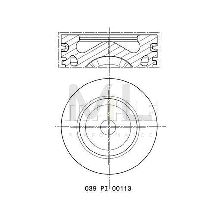 MAHLE ORIGINAL 039 PI 00113 002 Piston 75,509 mm, with cooling duct, with piston ring carrier | ML Performance Car Parts