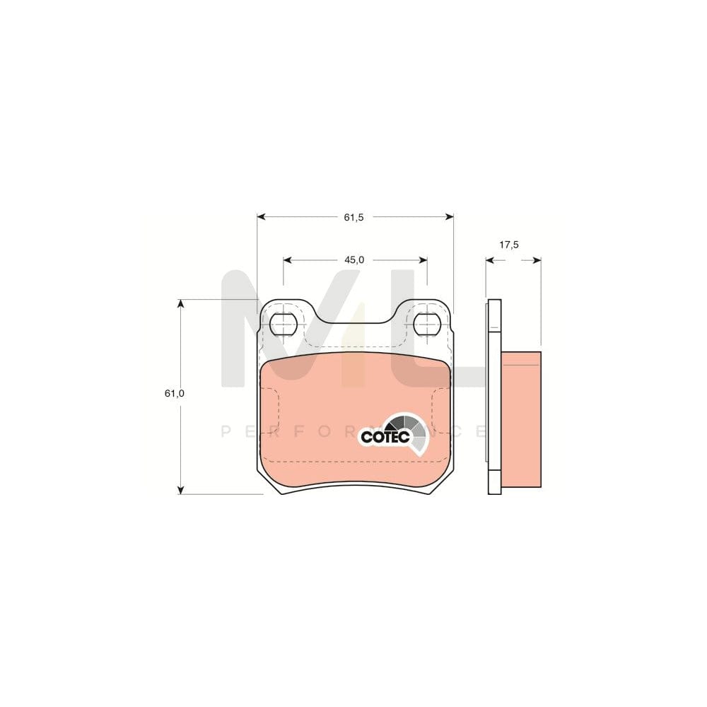 TRW Cotec Gdb1302 Brake Pad Set Not Prepared For Wear Indicator | ML Performance Car Parts