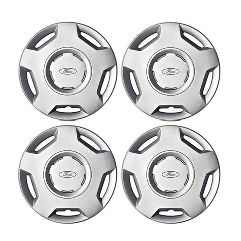 GENUINE FORD 1224710 FUSION & FIESTA SET OF 4 WHEEL COVER TRIMS, SILVER, 5 SPOKE DESIGN, FITS 14" STEEL WHEELS | ML Performance UK