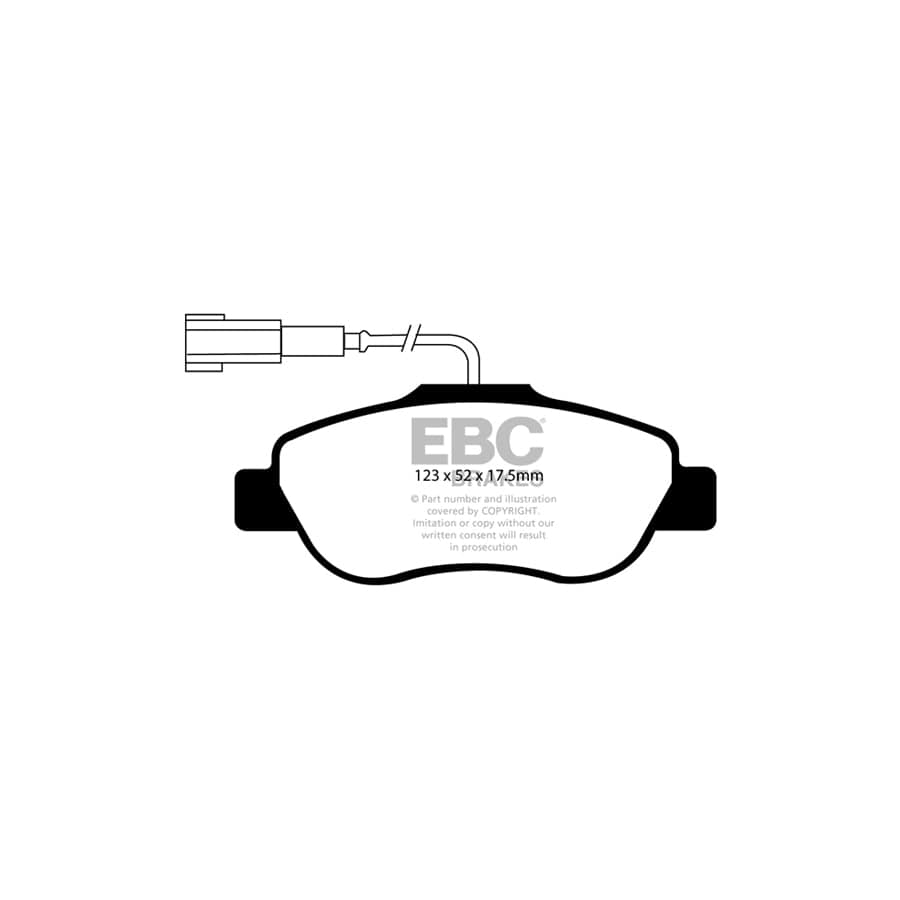 EBC PD01KF468 Fiat Ford Greenstuff Front Brake Pad & Plain Disc Kit  (Inc. 500 & Ka) 2 | ML Performance UK Car Parts