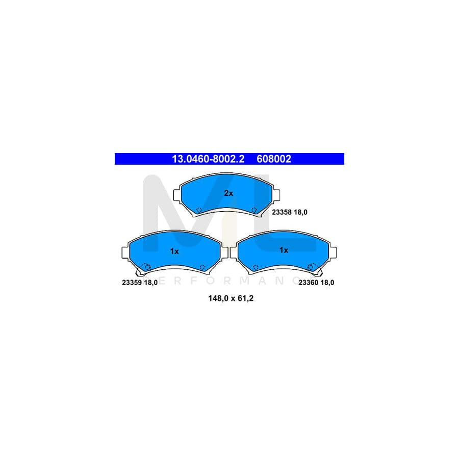 ATE 13.0460-8002.2 Brake pad set with acoustic wear warning | ML Performance Car Parts