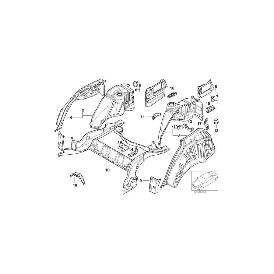 Genuine BMW 41148201462 E39 Bracket F Right Rear Lateral Bumper (Inc. 525d, 540i & 520i) | ML Performance UK Car Parts