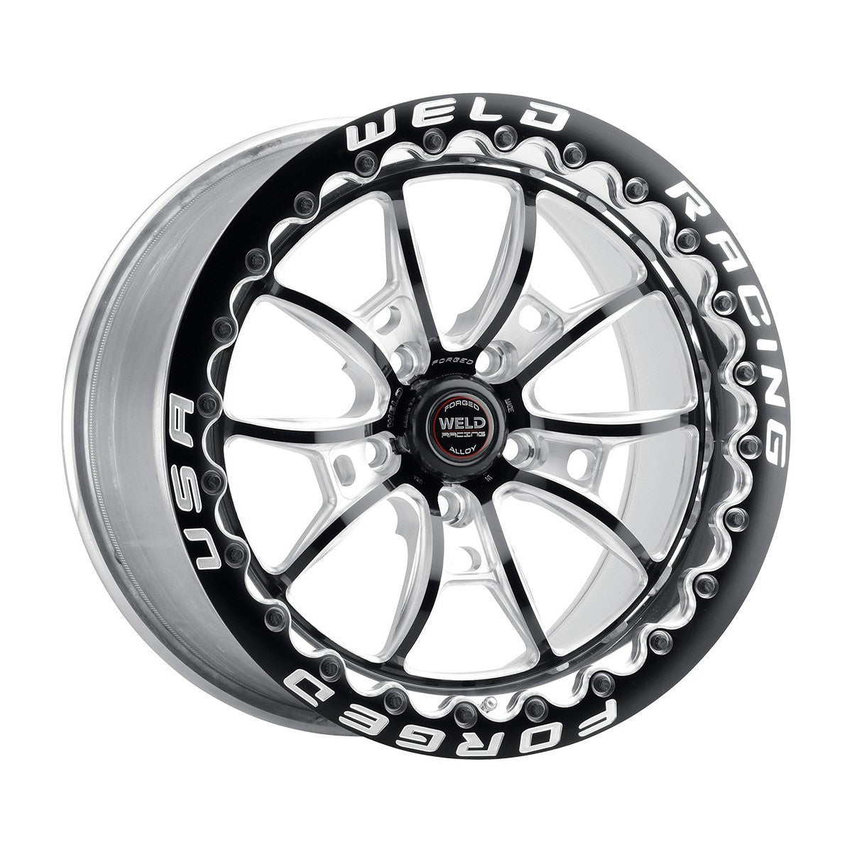 Weld 80LB7100A80F S80 Beadlock Wheel 17x10 5x4.5 ET64 BS8 Black Center - Polished Shell