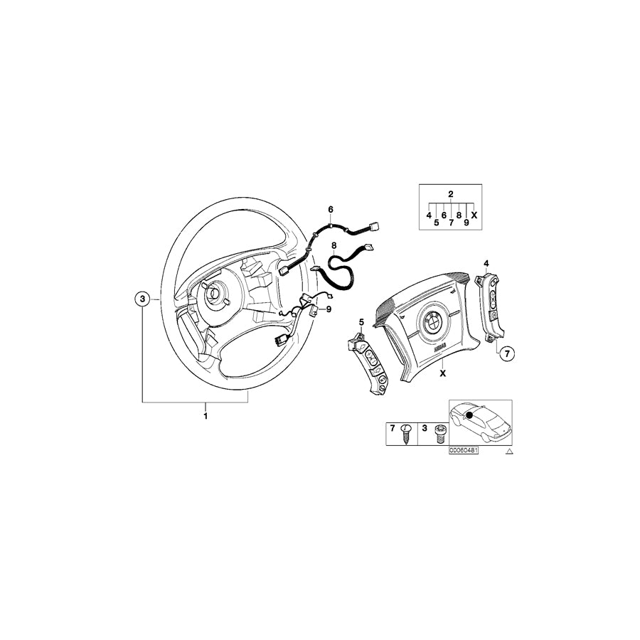 Genuine BMW 61318372918 E46 Connecting Line, Steering Wheel (Inc. 330i, 316i 1.6 & 330xi) | ML Performance UK Car Parts