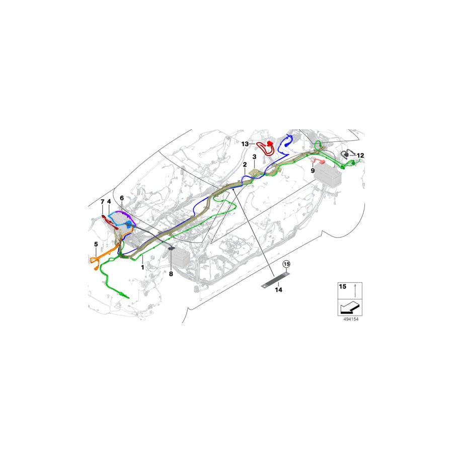 Genuine BMW 61129391170 G12 G15 G30 Wiring Harness Emars Front (Inc. M850iX, 740LdX & M550dX) | ML Performance UK Car Parts