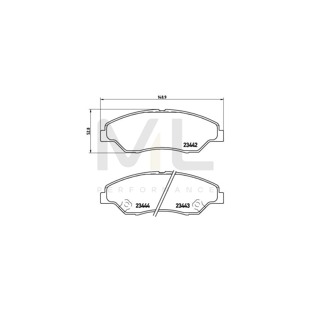 Brembo P 30 015 Brake Pad Set With Acoustic Wear Warning | ML Performance Car Parts