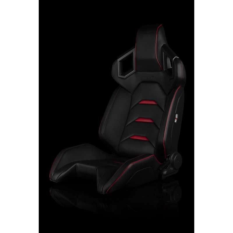 BRAUM Alpha-X Series Racing Seats (Black & Red) – Pair