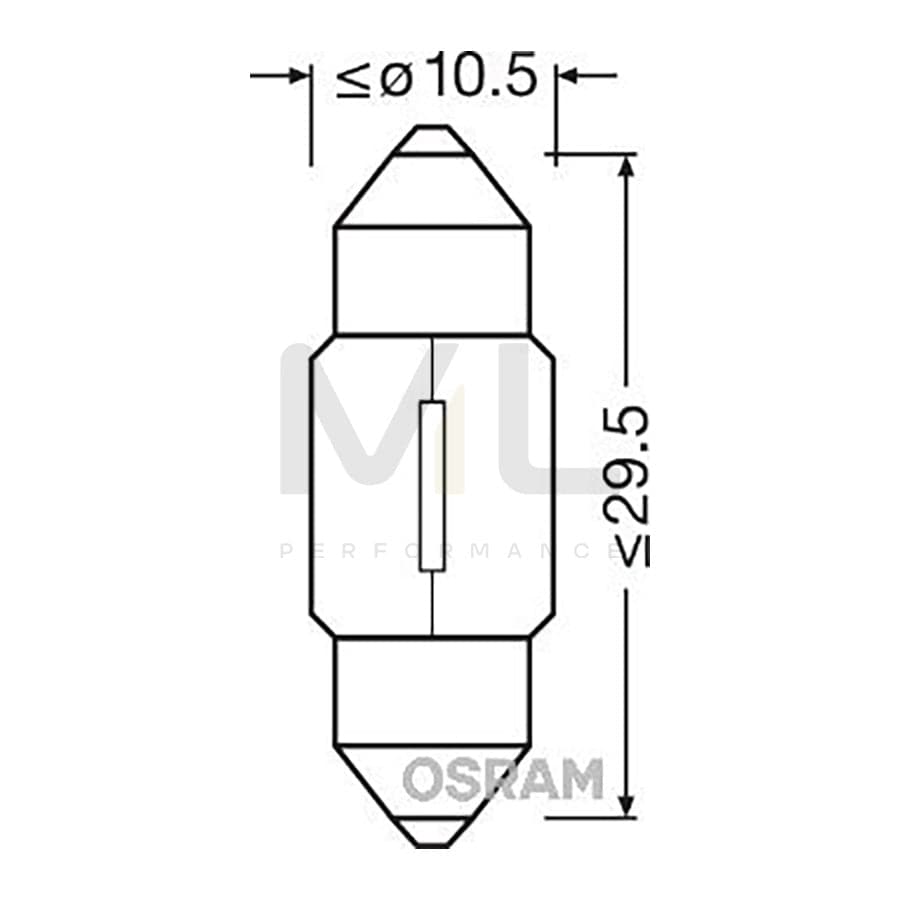 OSRAM ORIGINAL 6438 Bulb, interior light Socket Bulb, 12V, 10W | ML Performance Car Parts