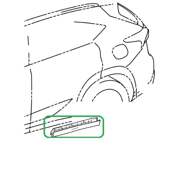 Genuine Lexus 75077-78010 NX Phase 1 O/S Rear Door Sill Moulding