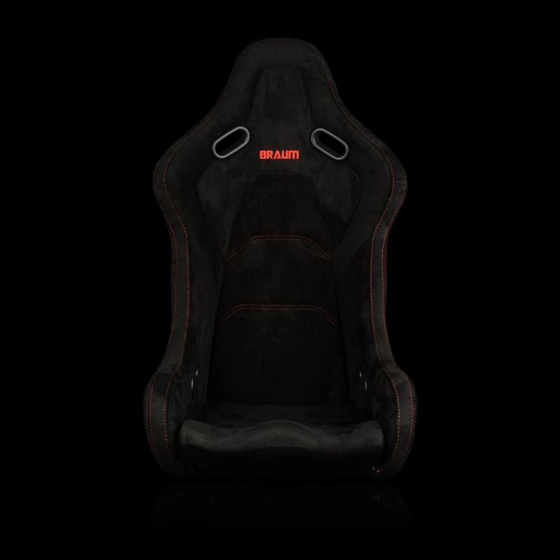 BRAUM Falcon-S Series Fixed Back Bucket Composite Seat (Black Alcantara Red Stitching Red Glitter Composite) - Priced Per Seat | ML Performance UK Car Parts