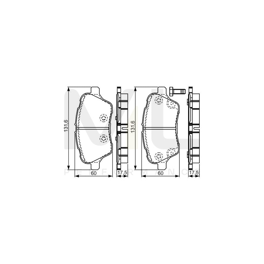 Bosch 0986Tb3199 Brake Pad Set With Bolts  | ML Performance Car Parts