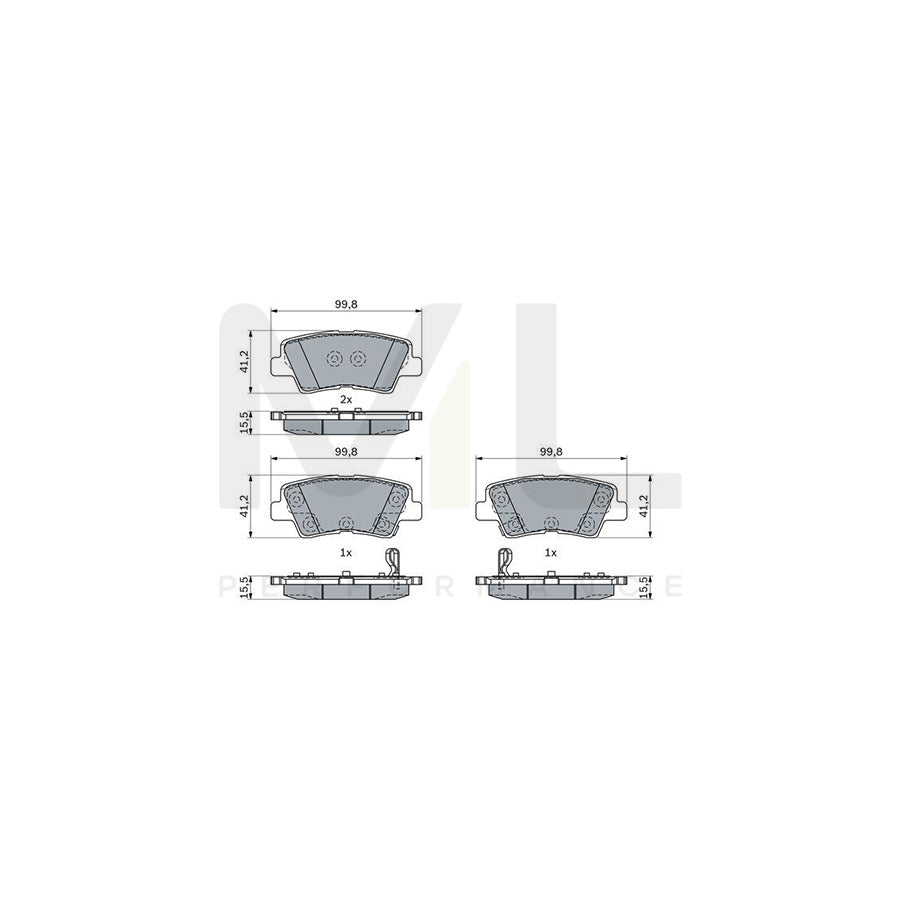 Bosch 0986424959 Brake Pad Set For Hyundai I30 With Acoustic Wear Warning, With Anti-Squeak Plate, With Mounting Manual BP2576 | ML Performance Car Parts